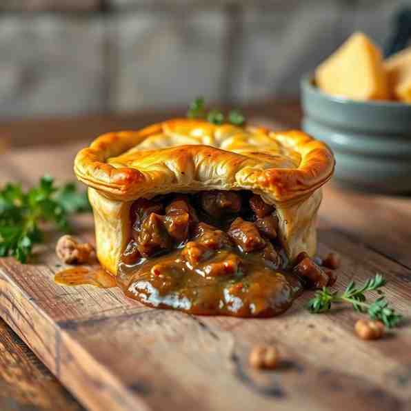 Traditional Beef Steak Pie - Flaky Crust & Rich Gravy